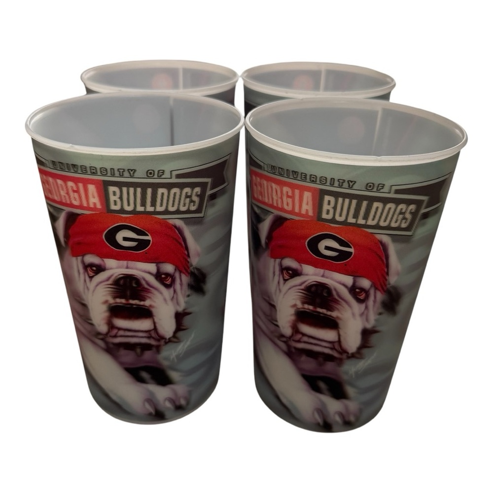 University Of Georgia Bulldogs 3D Souvenir Cups 2010 Champions Ugga Fan Set Of 4
